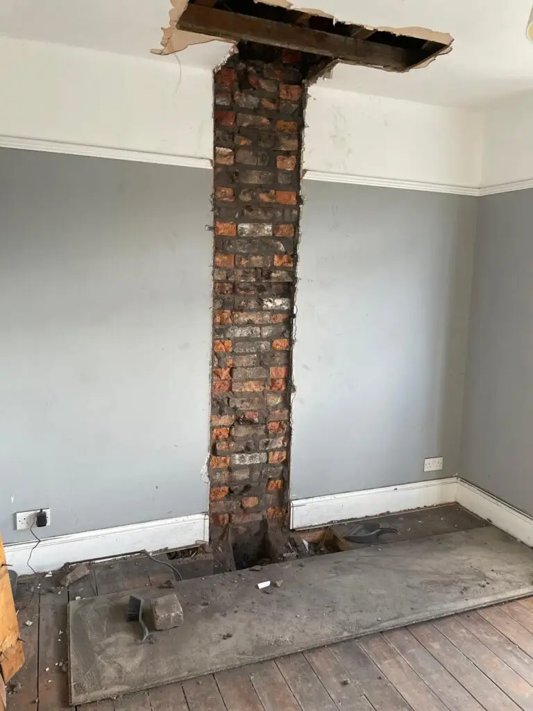 During chimney removal